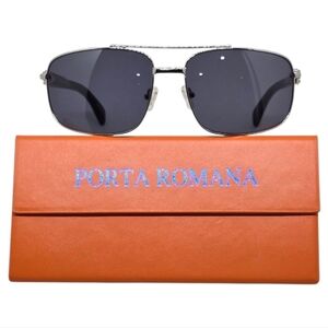 Porta Romana Sunglasses SILVER WITH BLACK WOOD TEMPLES